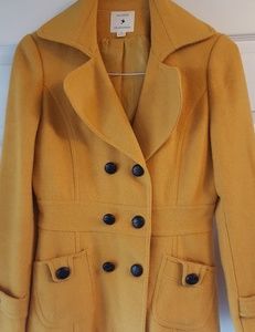 Golden yellow pea coat